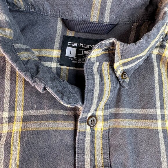 Carhartt Shirt Mens Large Loose Fit Midweight Chambray Long Sleeve Shirt TW4447M - Picture 6 of 8